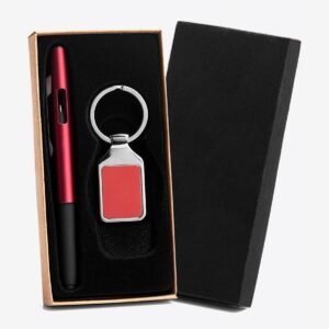 Conjunto de caneta e chaveiro em ABS / Metal