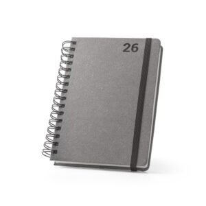 SIMMEL A5. Agenda A5, com argolas, em pele (58% reciclada)