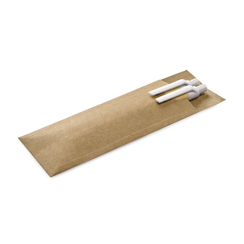 LEAF. Conjunto de esferográfica com escrita em azul e lapiseira em papel kraft - Imagem 5