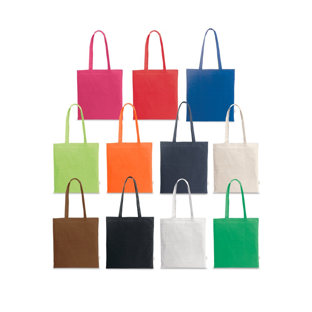 CAIRO. Sacola em 70% algodão reciclado e 30% poliéster reciclado (180 g/m²) sem tingimento