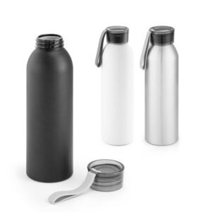 RIO. Squeeze em alumínio, com tampa em PP e tira em silicone 660 mL