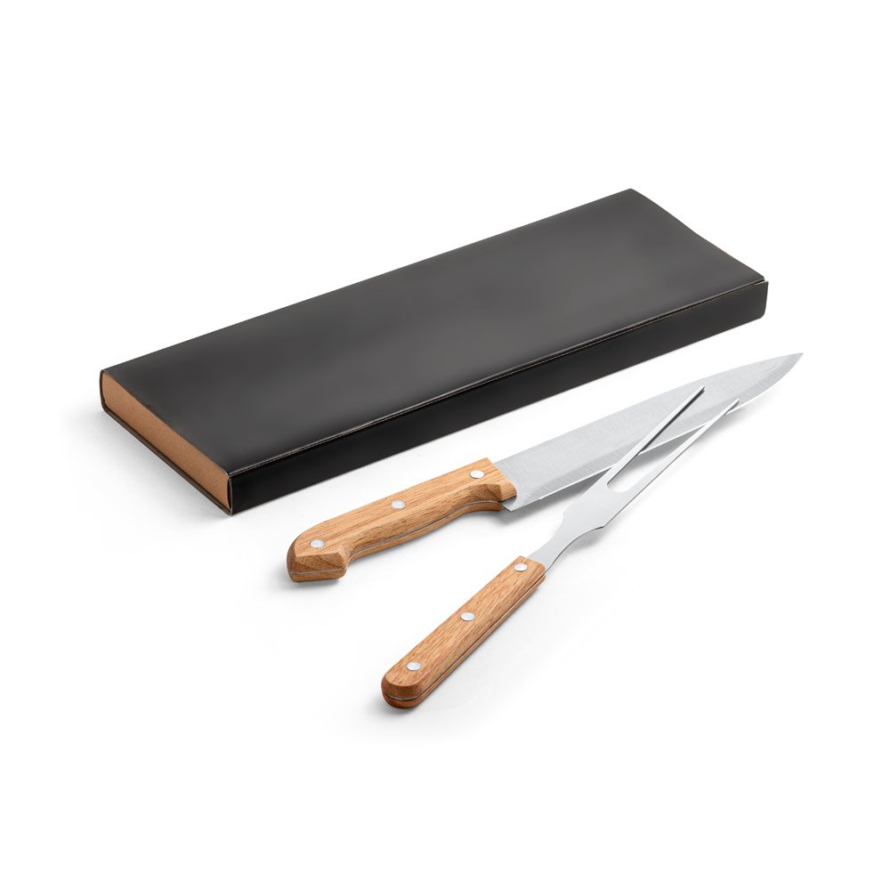 ALIOLI. Kit churrasco em caixa kraft com 2 utensílios 3m aço inox e bambu - Imagem 3