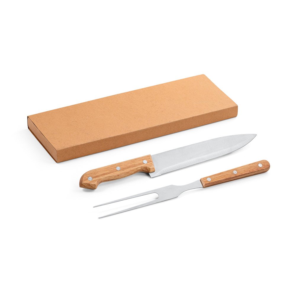 ALIOLI. Kit churrasco em caixa kraft com 2 utensílios 3m aço inox e bambu - Imagem 5