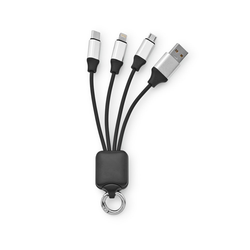 YALOW. Cabo USB de carregamento rápido 3 em 1 com corpo em PET 100% reciclado - Imagem 2