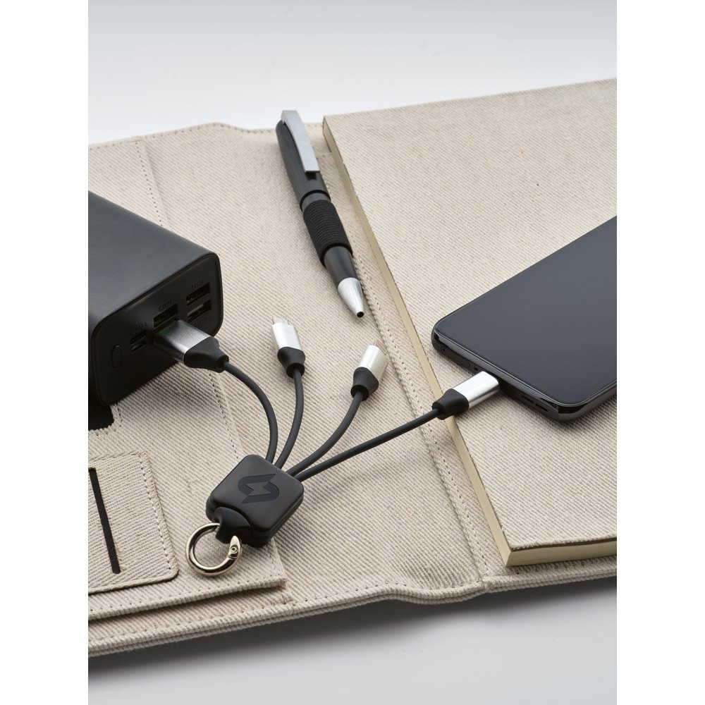 YALOW. Cabo USB de carregamento rápido 3 em 1 com corpo em PET 100% reciclado - Imagem 4