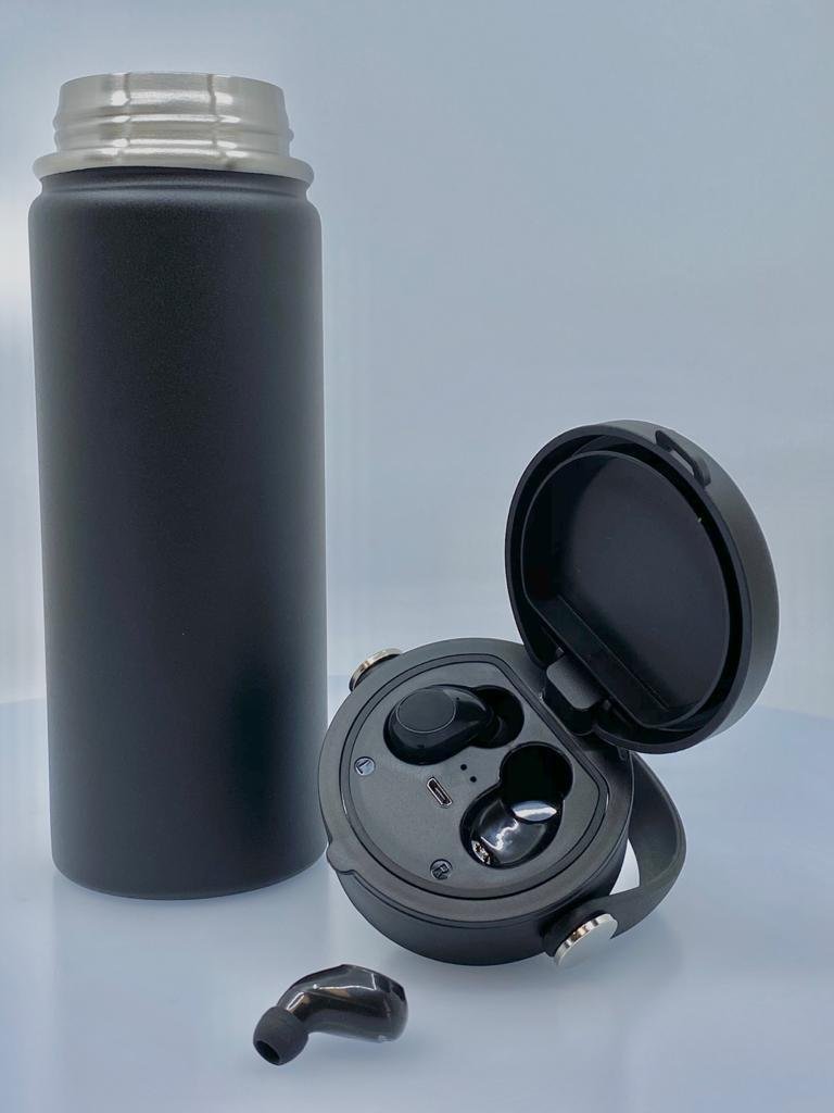 Garrafa Térmica Em Inox Com Earbuds