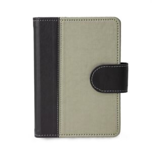 Caderneta em Couro Sintético.