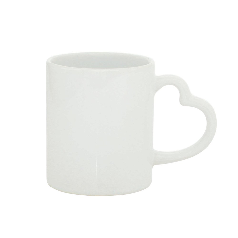 Caneca Branca Alça de Coração