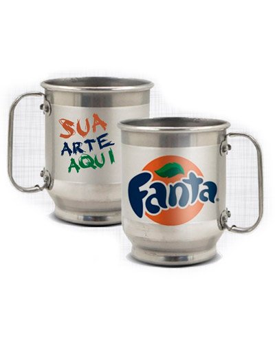 Caneca de Alumínio Colorida Personalizada