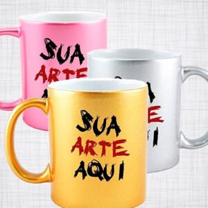 Caneca de Porcelana Colorida Personalizada