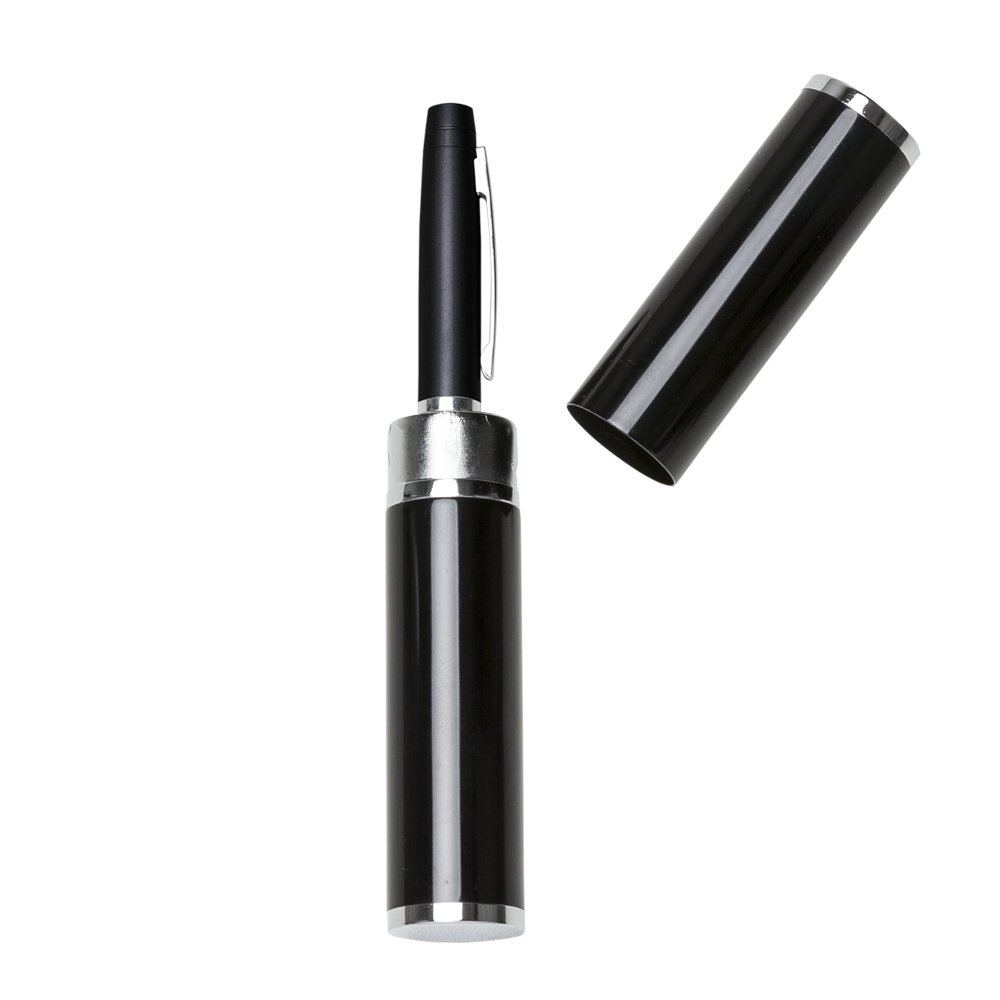 Caneta metal com estojo.