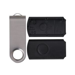 Carcaça Pen Drive Giratório Escovado.