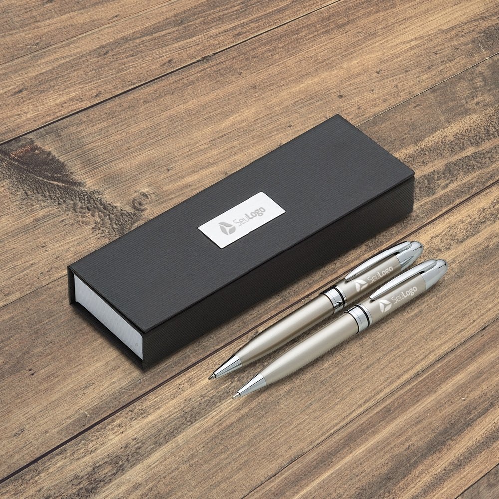 Conjunto Caneta e Lapiseira Metal. - Imagem 9