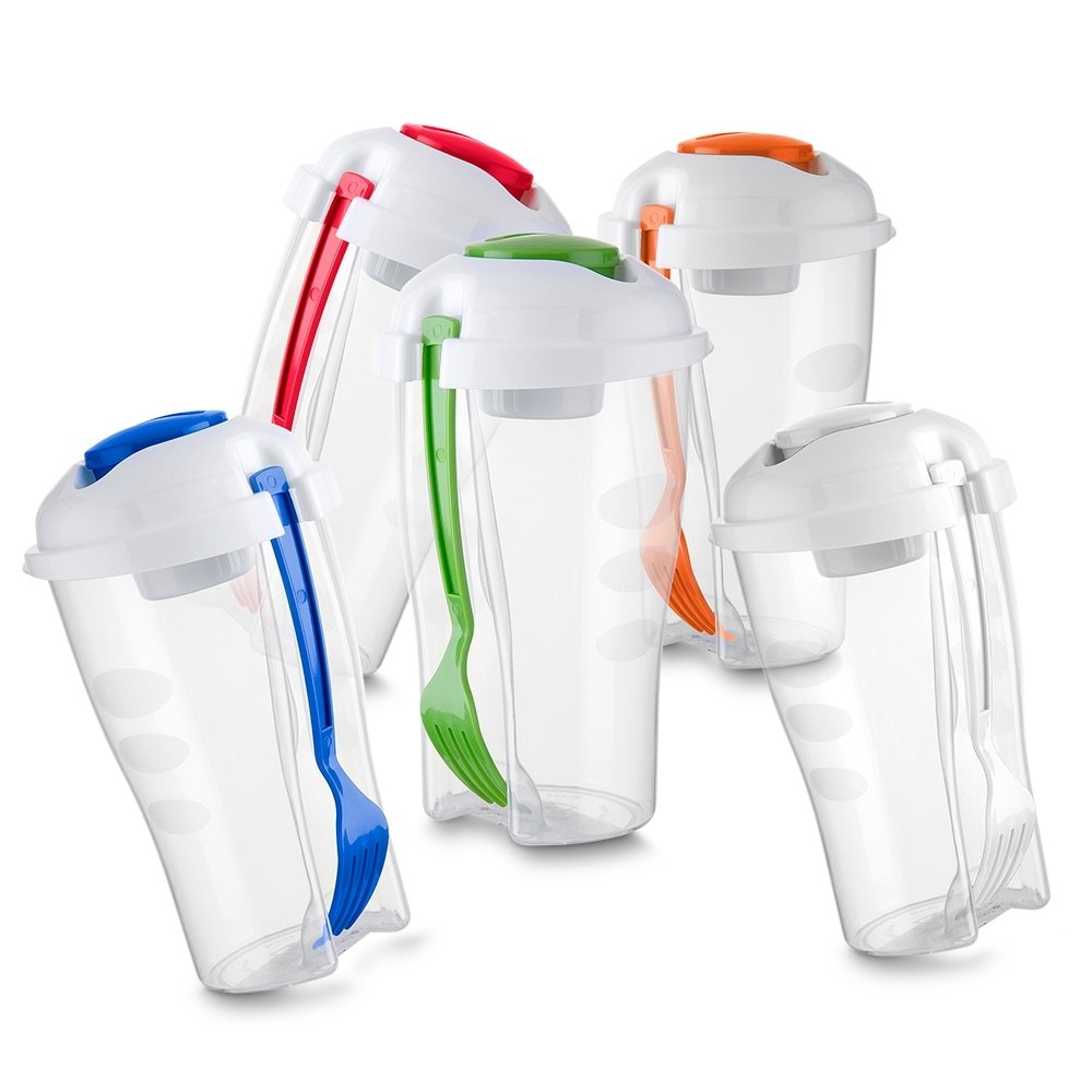 Copo Salada 850ml com Garfo e Suporte para Molho - Imagem 3