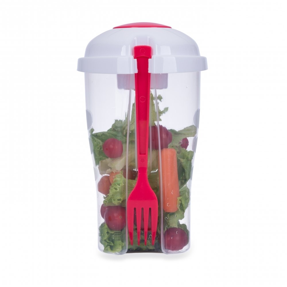 Copo Salada 850ml com Garfo e Suporte para Molho - Imagem 4