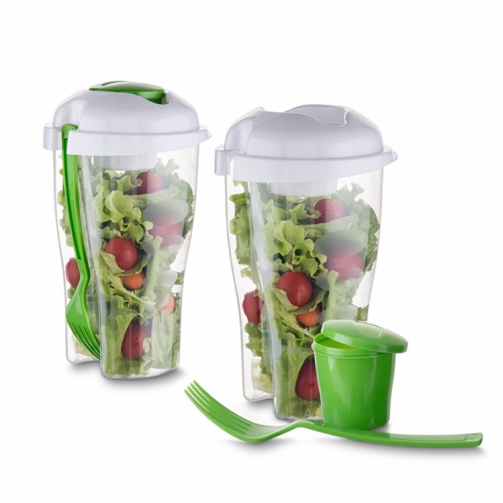 Copo Salada 850ml com Garfo e Suporte para Molho - Imagem 5
