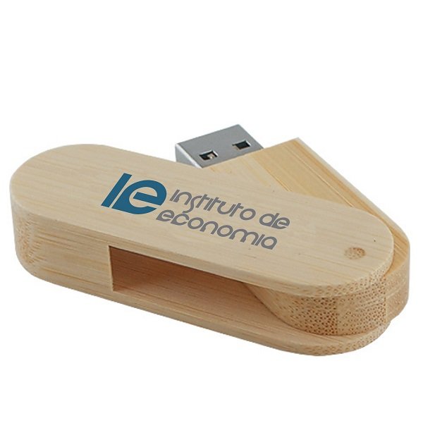 Pen Drive Personalizado Bambu Giratório